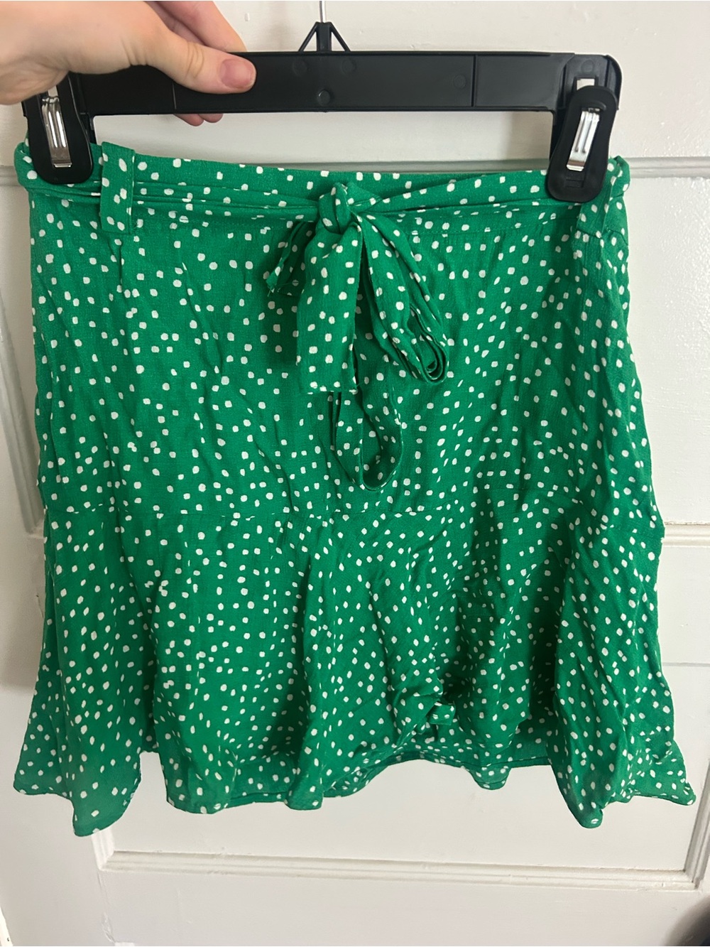 Zara Green Polka Dot Tie-Waist Skirt